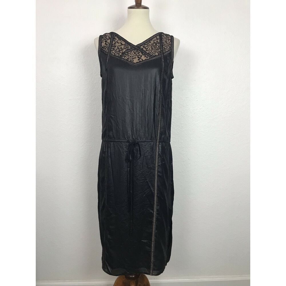BCBGMaxAzria Greta Coated Floral Lace Shift Dress Whimsigoth Night Out